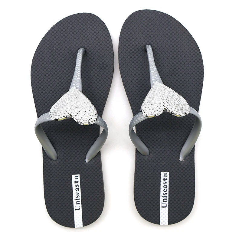 Women's Summer Flip Flops Metal Buckle Strap Flat Sandal with EVA Rubber Insole Massage & Anti-Slip Features Beach Autumn Season