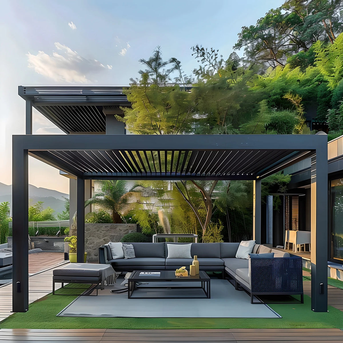 Garden Buildings Gazebo Outdoor Waterproof Easily Assembled Frame Pressure Treated Outdoor Furnitures Aluminium Pavilion MegaBDM