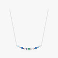 Vintage Neck Chain for Women Fine Jewelry 925 Sterling Silver Exquisite Elegant Long Summer Color Pendant Necklace