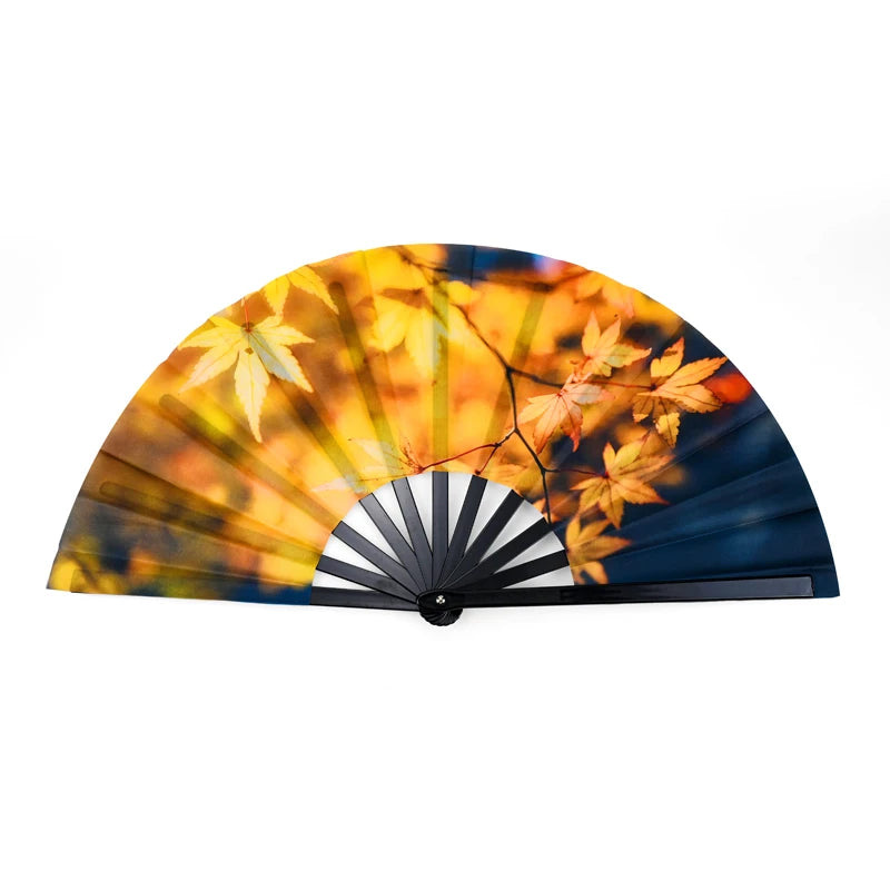 Custom Printed Polyester Fabric Plastic Promotion Folding Hand Fan Custom Promotional Fan
