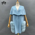 New Arrival Genuine Cashmere Coats Winter Fashion Design Women Wool Trench Coat With Fur
