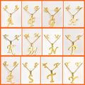 Wholesale Fashion Stainless Steel English Letter Necklace Earrings Set Women's Jewelry Gift Accessory for Weddings Parties Cheap