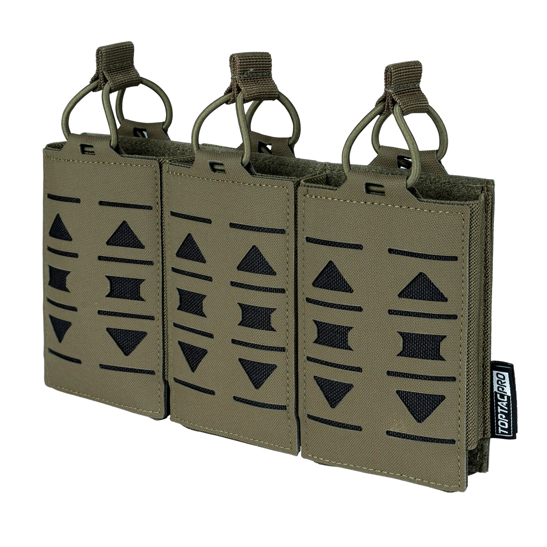 TOPTACPRO Laser Cut 500D Cordura Nylon Magazine Carrier Pouch Triple Magazine Pouch for 5.56mm Magazine