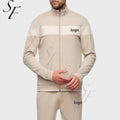 Custom Logo Casual Loose Versatile Color Blocking Foot Pants Men's Sports Suit