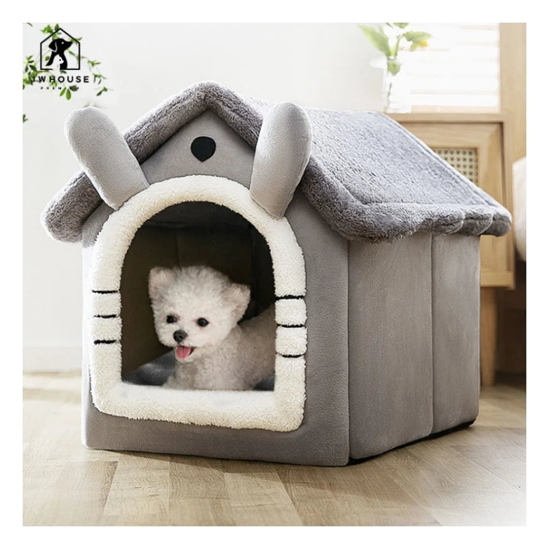 Dog Bed House Kennel Cat Tent Sleeping Cave Bed Foldable Cat House for Indoor Kitten Puppy
