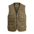 Mens Cotton Outdoor Fishing Journalist Casual Vest