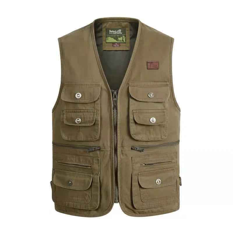 Mens Cotton Outdoor Fishing Journalist Casual Vest