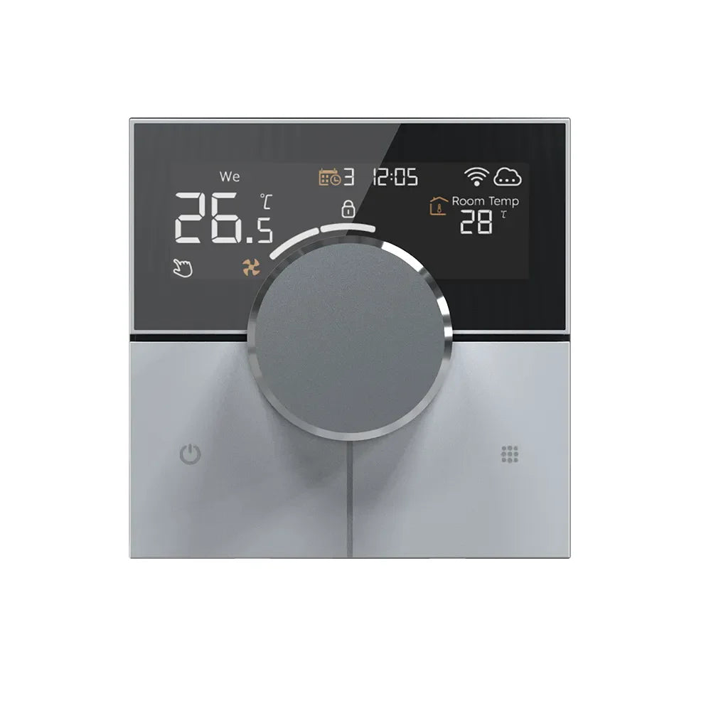 LCD Digital Thermostat for Hotel Use Air Conditioning Electric Floor Heating Modern Design NTC Sensor Easy Installation MegaBDM