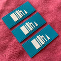 Custom Eco-friendly Soft PVC Rubber Patch for Clothingclassic Blue Color Private logo Garment PVC Label With Sewing Line