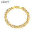 LUOTEEMI Cubic Zirconia 18K Gold Plating Zirconia Bracelet Femme Jewelry Factory Wholesale Tennis Bracelets