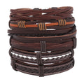 Wholesale 6pcs Handmade BOHEMIA Vintage Leather Braid Bracelets Fashion Charm Bracelets for Women and Men