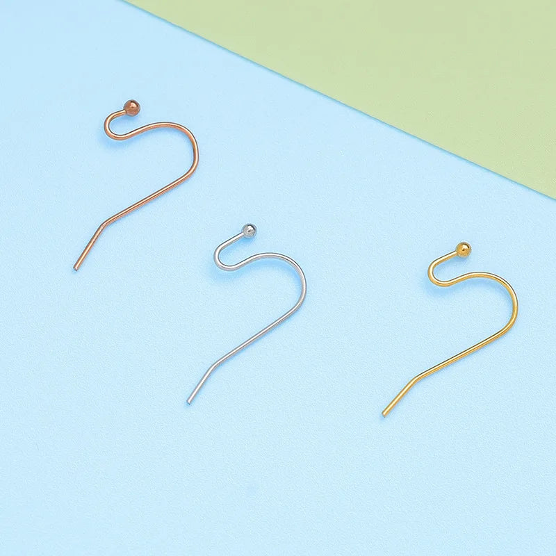 Earring Hooks Ear Wire with Balls and Coils Hypoallergenic Fish Earring Hooks for DIY Jewelry Accessories