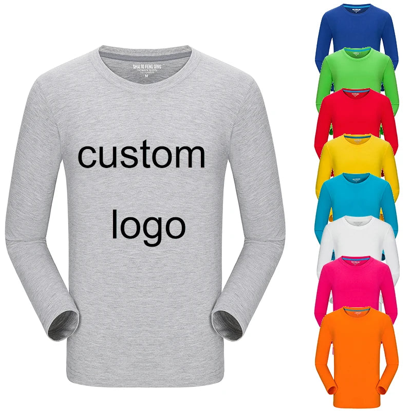 Customized High Quality Cotton T-shirt Blank Long Sleeve Sports t Shirts Screen Printed Graphic Mens T-shirt
