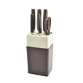 J&J 7-Piece Stainless Steel Kitchen Knife Set with Colorful Nonstick Coating Ambidextrous Design 8-9.9in Blade Length