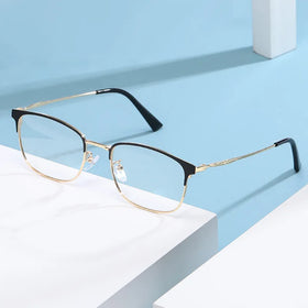 Fashion Color Changing Anti Blue Light Glasses New Tide Metal Anti Blue Light Glasses Retro Photochromatic Glasses
