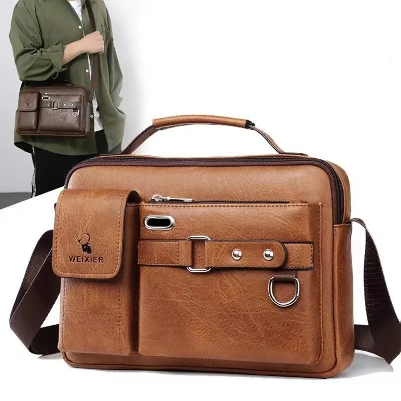 WEIXIER New Hot Selling Retro Large Capacity Cross-bodyshoulder Clutch Bags With Phone Packet for MenMale Vintage Wallets