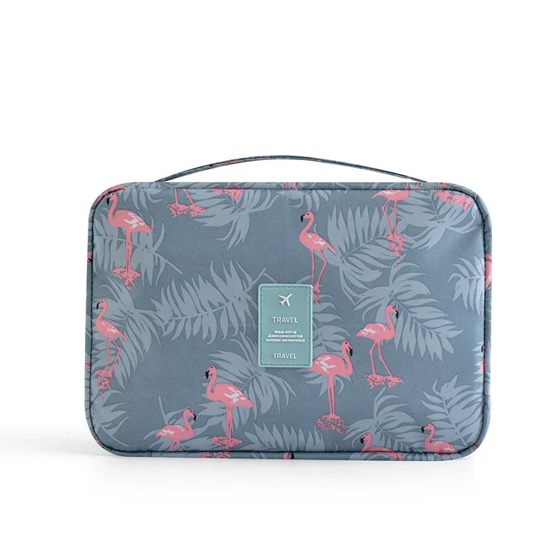 Custom Printed Fabric Make up Bag Custom Make up Bag Fashion Large Twill Portable Hanging Toiletry Travel Bag Eco
