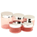 Glossy Silver Lid Plastic Jar Cosmetic Cream Bottle 100g 120g 150g 200g 250g 4OZ 5OZ PET Clear Pink Colour Plastic Container Pot