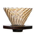 Heat Resistant Glass Coffee Filter Holder Glass Wooden Coffee Dripper