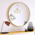 16 Inch Decorative Circle Gold Wall Hanging Mirrors Round Wall Mirror With Brushed Metal Frame for Bathroom