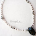 NM43192 Double Terminated Tibetan Quartz Crystal Rose Quartz Necklace Herkimer Diamond Beaded Rose Quartz Layering Necklace