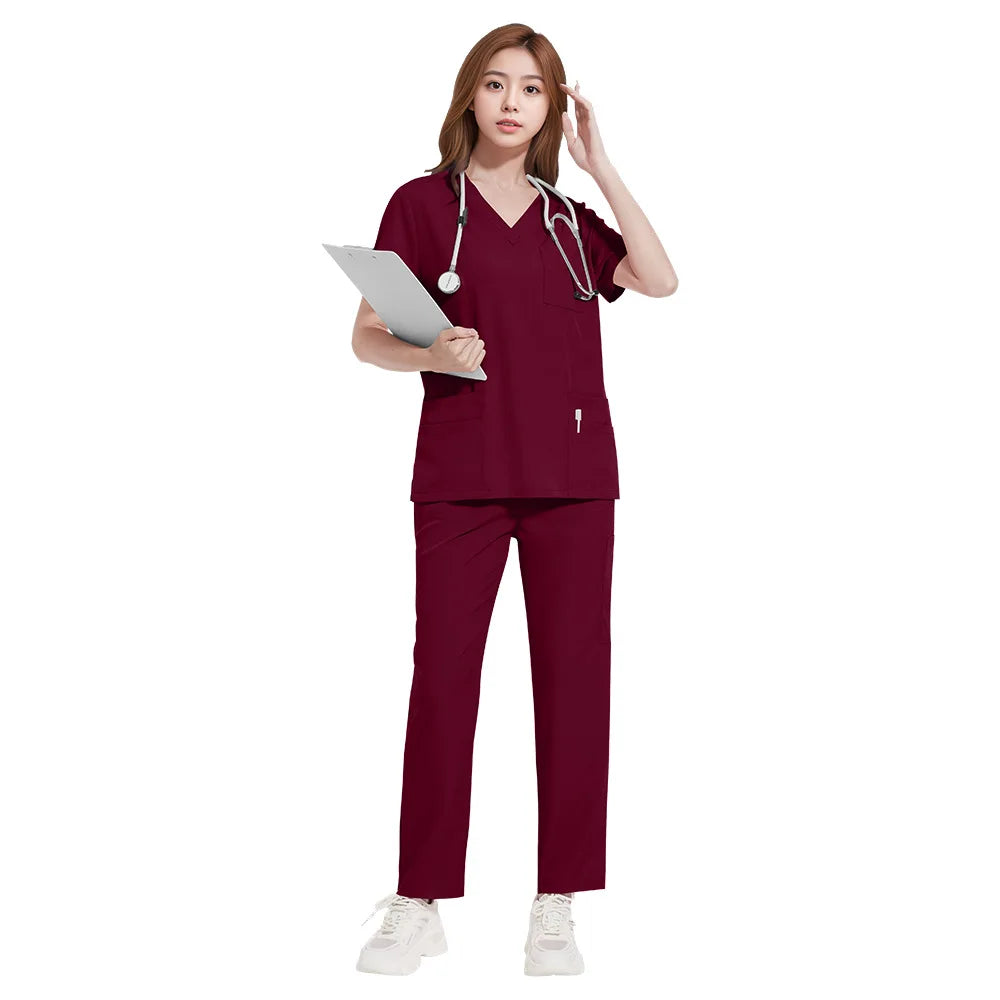 42168 Hot Sell Quick-dry Custom Nurse Accessories Nurse Head Cover Scrubs Jumpsuit Sets Nurse