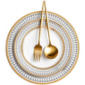 Nordic Style Western Style Hotel Tableware Set Household Bowl Dish Steak Plate with Golden Rim