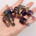 Hongzhuo Crystal Fluorite Perfume Bottle Pendant for Necklace Travel