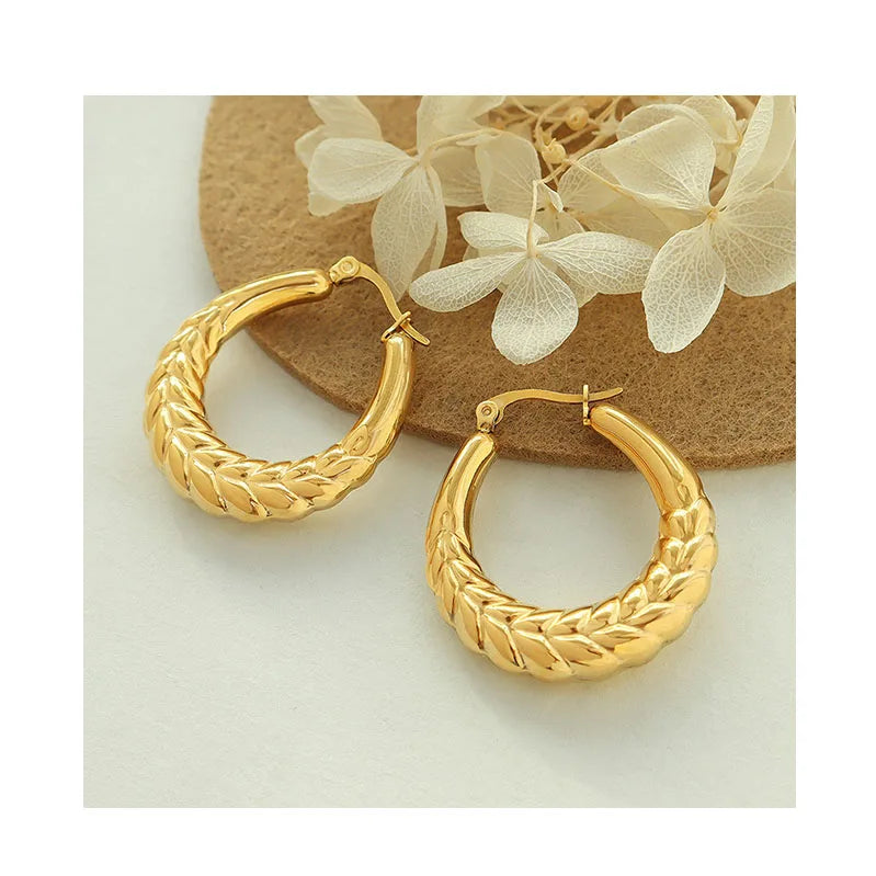 Fashion French Hook Earrings Multiple Styles Geometric Hoop Earrings Piercing Popular Hip Hop Ear Jewelry