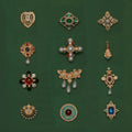 ODM Fashion Vintage French Court Style Gold Brooches Women Pearls Brooch Jewelry