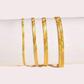 High End PVD 18K Gold Plated Shinny Waterproof Tarnish Free Herringbone Snake Basic Stainless Steel Bracelet