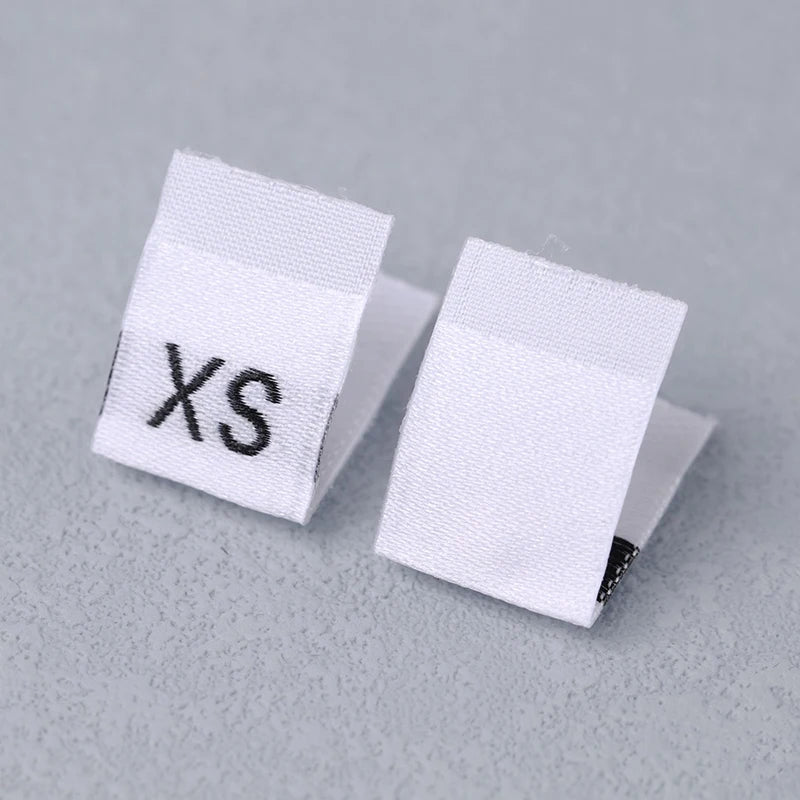 RTS Wholesale Sizing Labels Custom S M L XL XXL Woven Clothing Size Labels for Clothing