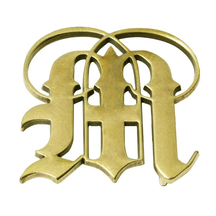 Zinc Alloy Belt Manufacturers Antique Brass Hardware Hollow logo Strap Bags Clip Buckle for Belt Parts