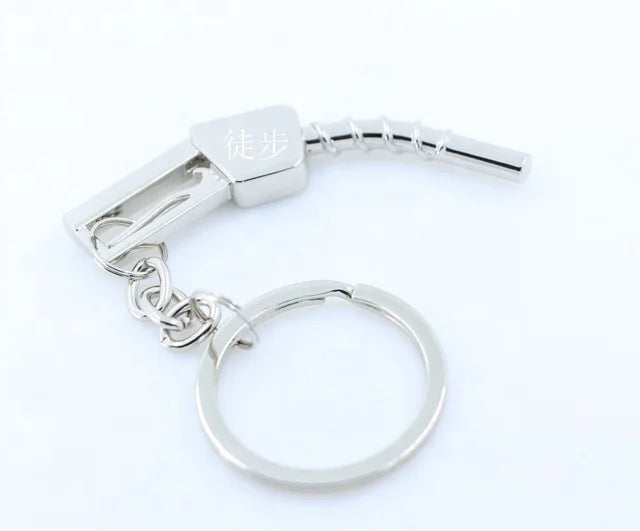 Oil Gun Keychain Fashion Accessories Car Part Model Keyring  Fuel Gun Keyfob Key Chain Ring