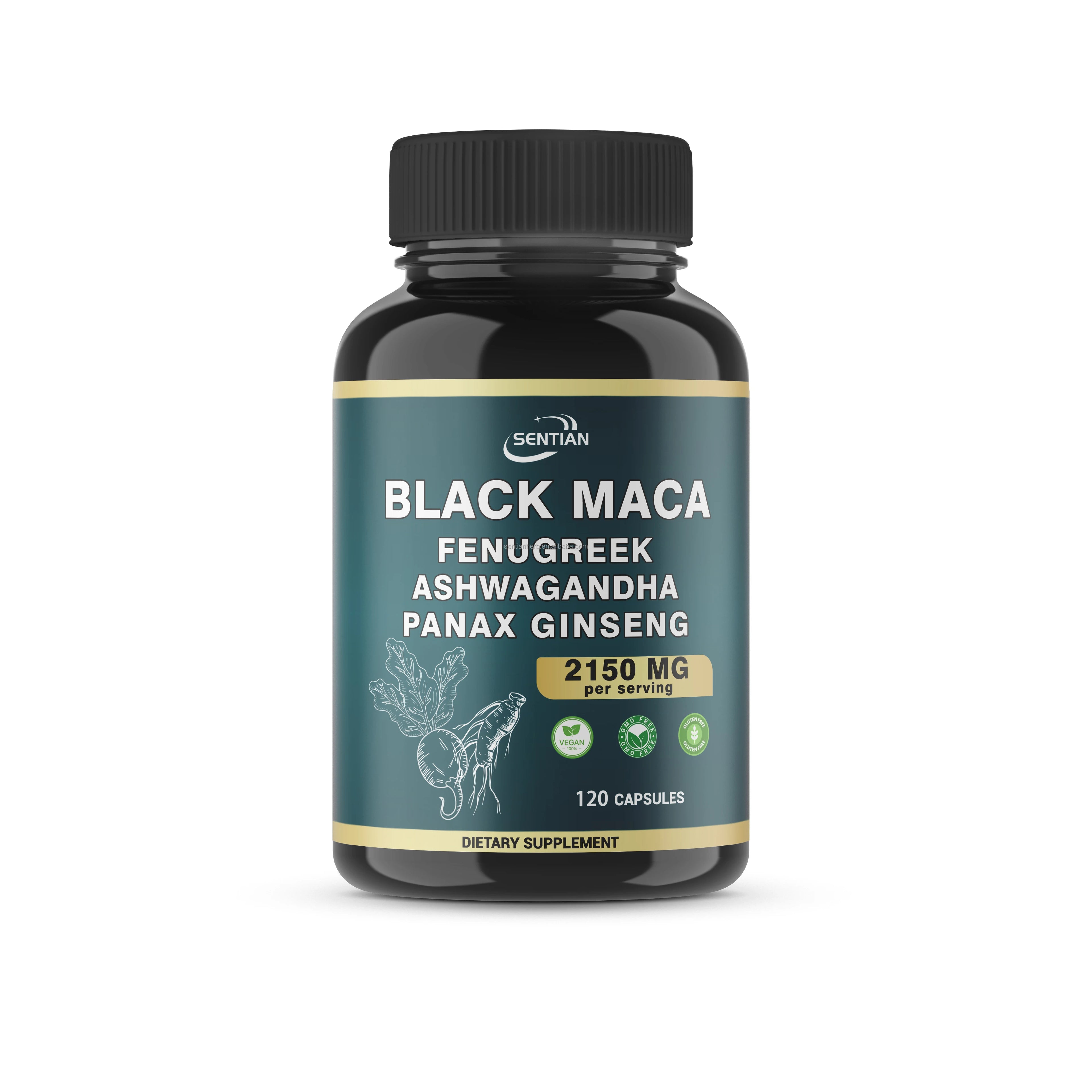 Premium 4x Herbal Complex Black Maca Root Ashwagandha Panax Ginseng Capsules