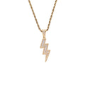CN236 Brass Cubic Zircon Pendants Necklace Men's Hip Hop Necklace Party Jewelry Gift