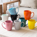 Colorful Ceramic Mug Ceramic Solid Color Glaze Handgrip Mug Printed Logo Mug
