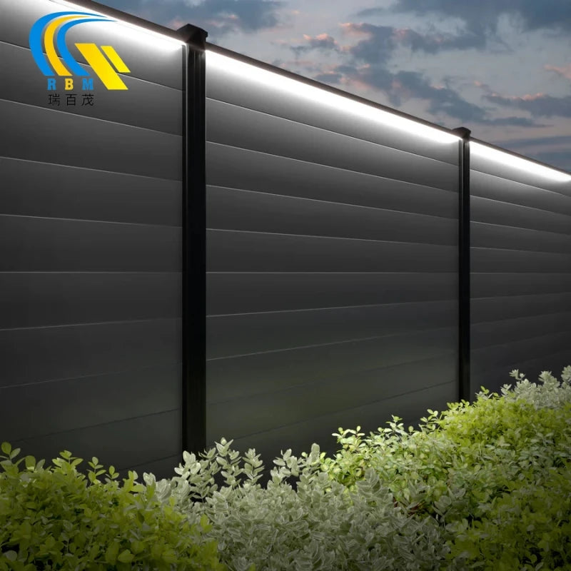 Wpc Wood Grain Garden Fence Wall Panels Outdoor Wpc Composite Fencing Boards Wpc Fence Post Door