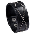 Best-Selling Personalized Punk Style Cowhide Bracelet - Vintage Riveted Wide Leather Wristband and Bracelet