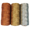 100M Solid Metallic Silver Gold Copper Twine-Durable Bakers Twine and Packaging Rope