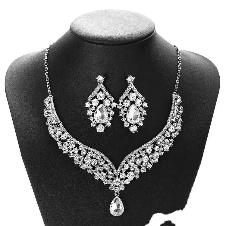 Deluxe Austrian Luxury Bridal Wedding Crystal Jewelry Sets for Women