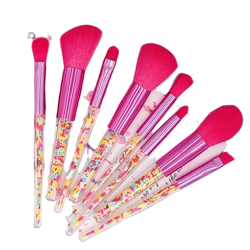5 Pieces Candy Makeup Brush Set Brushes Makeup Transparent Crystal Handle Beauty Tools