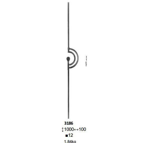 Wrought Components Forged Iron Baluster Spindle for Staircase Railing Handrail Balustrade Balcony Gate Fence Parts