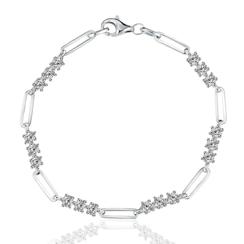 Wholesale Hiphop Bracelet 3mm 925 Sterling Silver Bracelets VVS Moissanites Diamond Bracelets