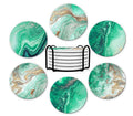 Wholesale DIY Custom Eco-Friendly Water Absorbent Tea Cup Coasters Set Cork Back UV Printed Custom Logo Sublimation Blanks