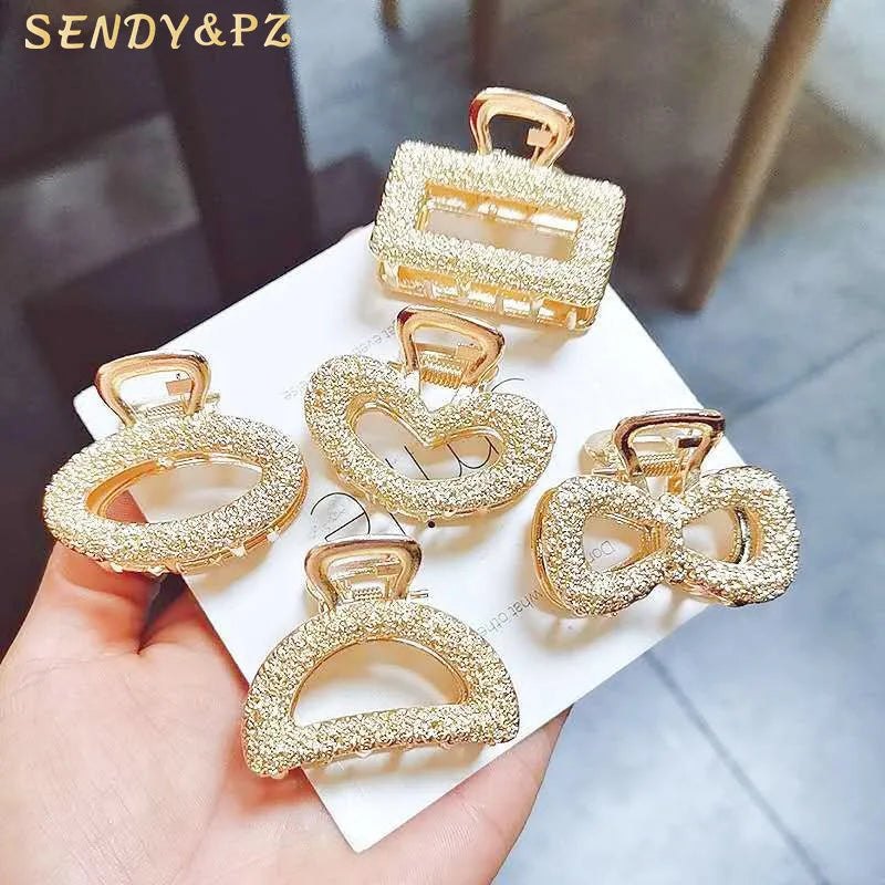 Fashion 5cm Small Metal Hair Claw Alloy Jaw Claw Clips Non Slip Hair Clamps for Women Girls Hair Barrette