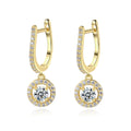 CZCITY Cubic Zirconia Huggie Dangle Gold Hoop Halo Earrings for Women 925 Sterling Silver Women Hoops Earrings