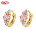 Wholesale Quality AAA Cubic Zirconia Women's Earrings Large 18K Gold Huggies Trendy Colorful Fashionable Hoop Earrings