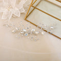 SLBRIDAL Handmade AB Crystal Rhinestone Alloy Flower Leaf Bridal Hair Clip Barrettes Wedding Hair Accessories Women Hair Jewelry