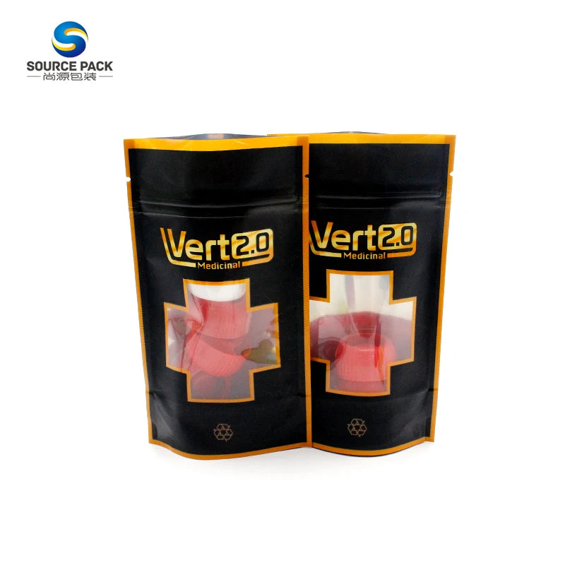 Custom Printing Dry Fruits Food Stand up Packaging Bags Tear Notch Zipper Plastic Pouch With Clear Window